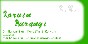 korvin muranyi business card